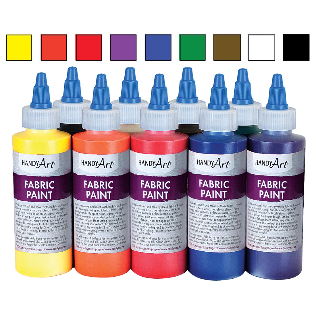 Handy Art Fabric Paint 9-Color Set